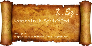 Kosztolnik Szilárd névjegykártya
