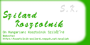 szilard kosztolnik business card